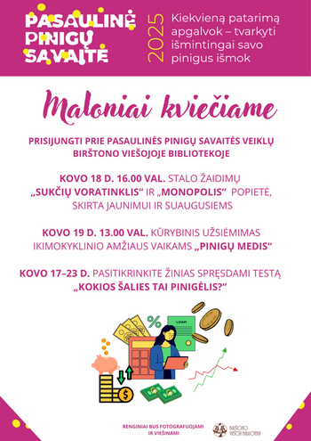Kviečiame dalyvauti „Pasaulinės pinigų savaitės“ veiklose