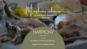 Muzikinis vakaras su austrėmis ir putojančiais gėrimais!