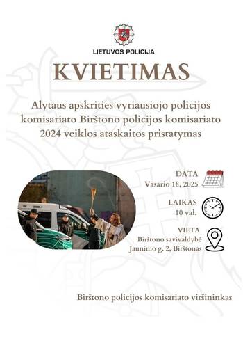 Birštonas policijas 2024. gada pārskata prezentācija