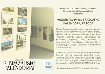 Kolekcininko Pijaus Brazausko kalendorių paroda