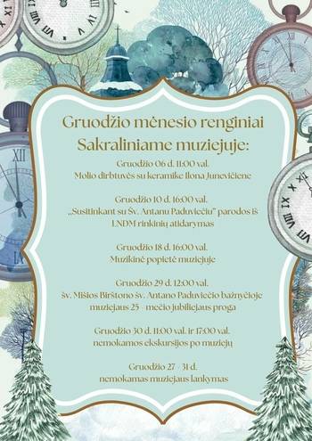 Decembra pasākumi Sakrālajā muzejā
