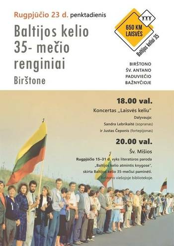 Pasākumi Baltijas ceļa 35. gadadienas atzīmēšanai
