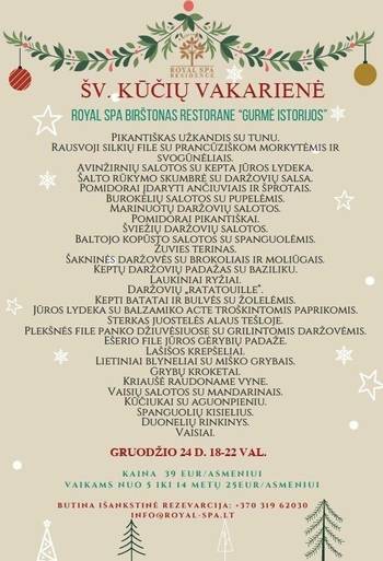 Heiligabenddinner Royal SPA Birštonas